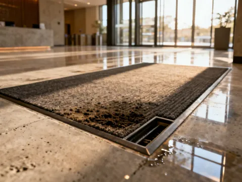 Construction Specialties Pedimat entry flooring system at building entrance