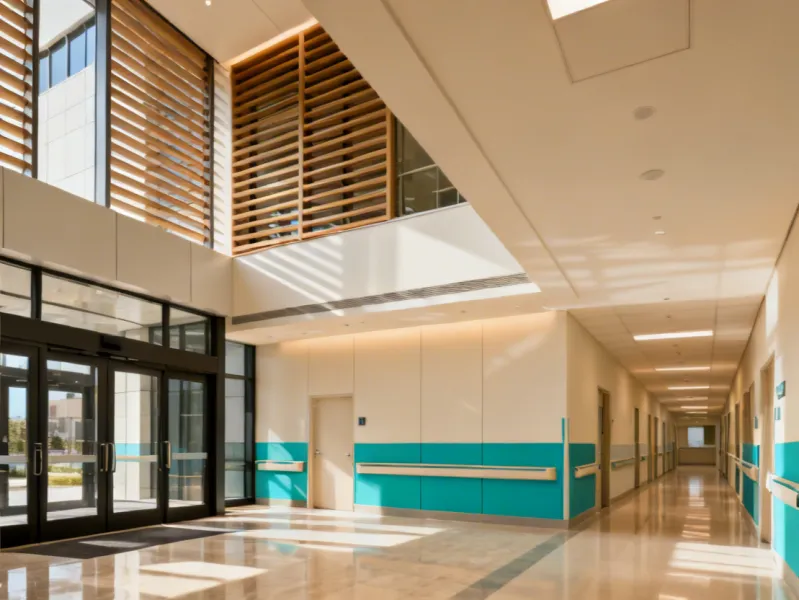 Construction Specialties architectural products protecting a modern commercial building interior