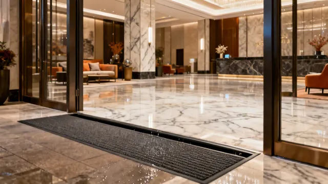 Construction Specialties entry flooring in luxury hotel entrance